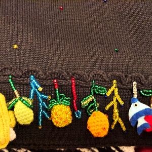 ULTRA RARE VINTAGE MICHAEL SIMON LIGHT SWEATER PANTS 2 PIECE BEADED SUMMER ICONS